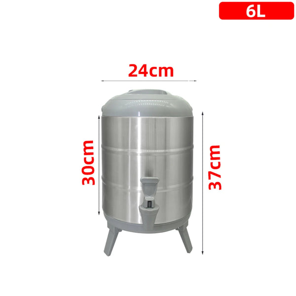 100% Stainless Steel Barrel With Thermometer Milk Tea Barrel Heat Cold Insulation Barrel Commercial Bucket Soy Milk Container