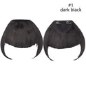 HAIRRO Short Synthetic Bangs Heat Resistant Hairpieces Hair Women Natural Short Fake Hair Bangs Hair Clips for Extensions Black