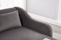 Modern Chaise Lounge Chair Velvet Upholstery (Grey)