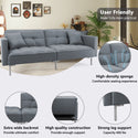 Linen Upholstered Modern Convertible Folding Futon Sofa Bed for Compact Living Space, Apartment, Dorm