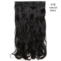 HAIRRO 5 Clips Synthetic Hair Long Straight Clip in Hair Extensions False Hair Black Hair Pieces for Women False Wavy Hairpiece