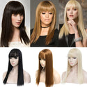 BENEHAIR Synthetic Clip in Hair Topper Long Straight Clip Extension Hair Hair Toupee Hairpiece for Women Fake Hair With Bangs