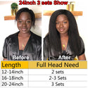 VIPBeauty Afro Kinky Straight Clip in Hair Extensions 120g/Set Clip in Human Hair Extension Yaki Straight Hair Pieces