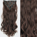 22Inch Long Straight Wavy Hair Extension 7Pcs/Set 16 Clips High Tempreture Synthetic Hairpiece Clip in Hair Extensions