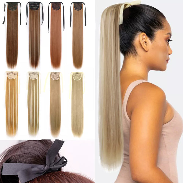 Synthetic Long Straight Drawstring Ponytail