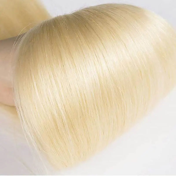 #613 Clips in Hair Extensions Human Hair Color Blonde Straight Natural Hair Extensions Feel Soft Hairstyle Hairpiece for Women