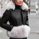 Maylofuer Genuine Sheepskin Leather Jacket Women Real and Natural Fox Fur Coat Slim Full Pelt Fur Coats for Winter