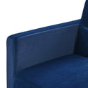 Loveseats Sofa Bed With Pull-Out Bed,Adjsutable Back and Two Arm Pocket,Blue (54.5"x33"x31.5")