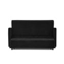 Loveseats Sofa Bed With Pull-Out Bed,Adjsutable Back and Two Arm Pocket,TypeC and USB Charging With Copper Nail,Black (4