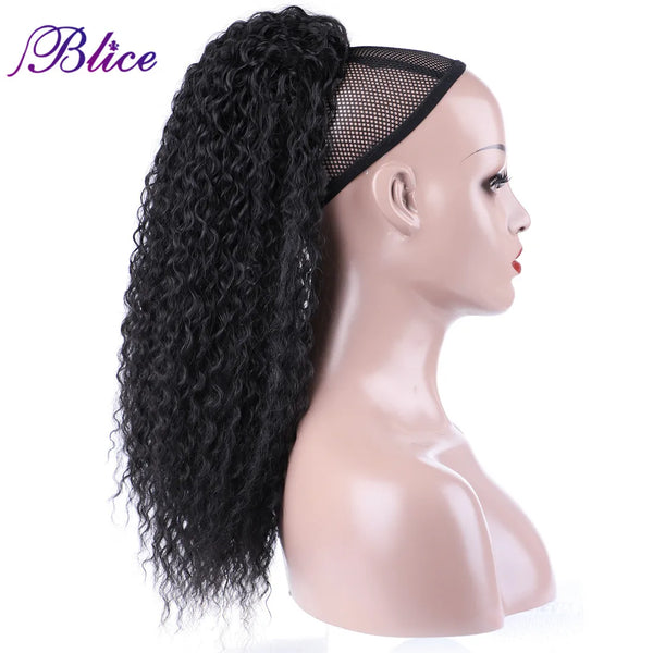 Blice Synthetic Afro Kinky Curly Hairpiece Ponytail 18" Drawstring Ponytail Extensions Hairpieces With Two Plastic Combs