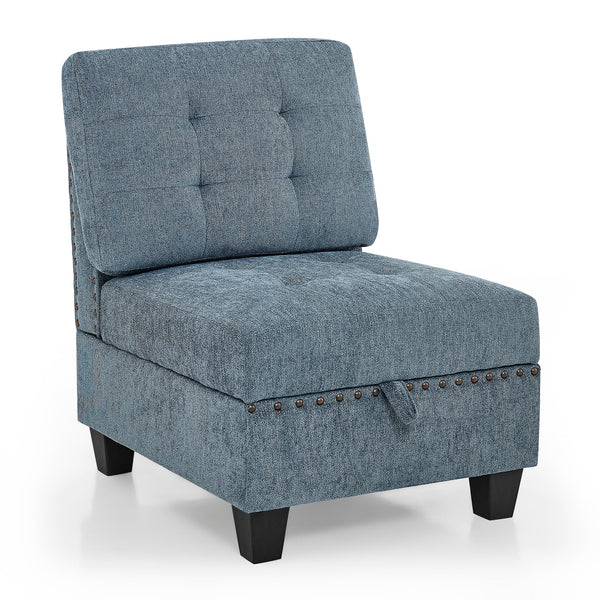 Single Chair for Modular Sectional,Navy(26.5"x31.5"x36")