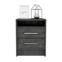 Nightstand Cartiz, Two Drawers - Smokey Oak