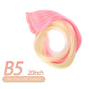 AIYEE Hair Extensions Pure RainBow Hairpiece Clip in Hair Piece Synthetic Long Straight Ombre Pink Red Rainbow Hair Piece