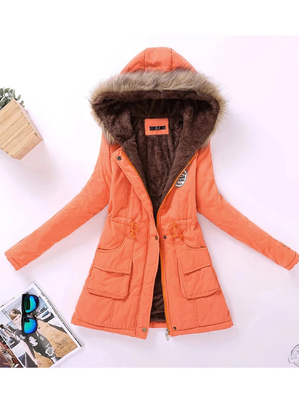 New Winter Military Coats Women Cotton Wadded Hooded Jacket Medium-Long Casual Parka Thickness  XXXL Quilt Snow Outwear