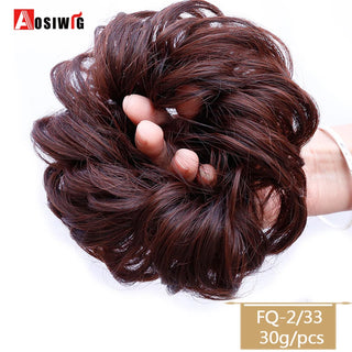 Buy 2-331 AOSIWIG Synthetic Long Curly Chignons Hair Tails Clip in Hair Extensions Fake Hair Pieces Heat Resistant Chignons for Women