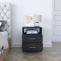 Nightstand Olivenza, Two Drawers - Black