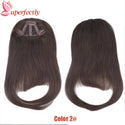 Human Hair Bangs 3 Clips Blunt Cut Straight European Remy Hair Fringe Clip in Hair Extensions 8 Inch 20G Neat Bang Hairpieces