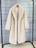 ZADORIN 2024 Winter Fluffy Jacket Women Solid Lapel Long Faux Fox Fur Coat Ladies Furry Warm Pink White Jacket Trench Coats Tops