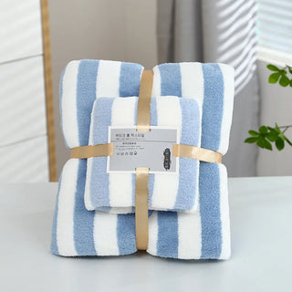 Buy 1-set-blue Striped Towel Bath Set