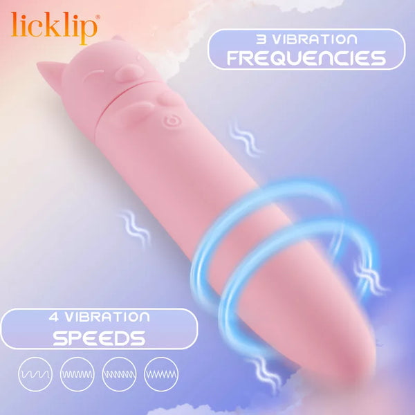 Licklip Pussy Cute Vibrators for Women With Embedded Charging Interface Portable Masturbation Sex Toys Wand Vibration Stimulate