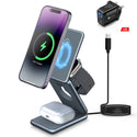 3 in 1 Portable Wireless Charger Stand Dock for Samsung Watch Apple Watch 8 7 for iPhone 14 13 12 Foldable Fast Charging Station