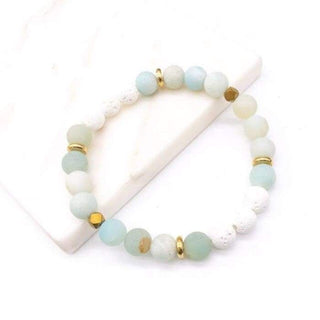 Amazonite Stone White Lava Stone Bracelet