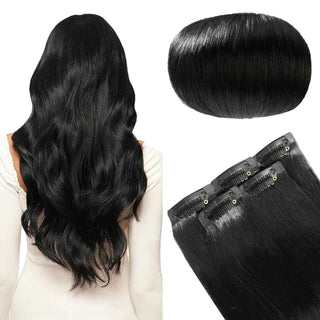 Buy 1 Kayla PU Seamless Clip in Hair Extensions 30g 5pcs Invisible Hidden Clip Ins 100% Human Hair