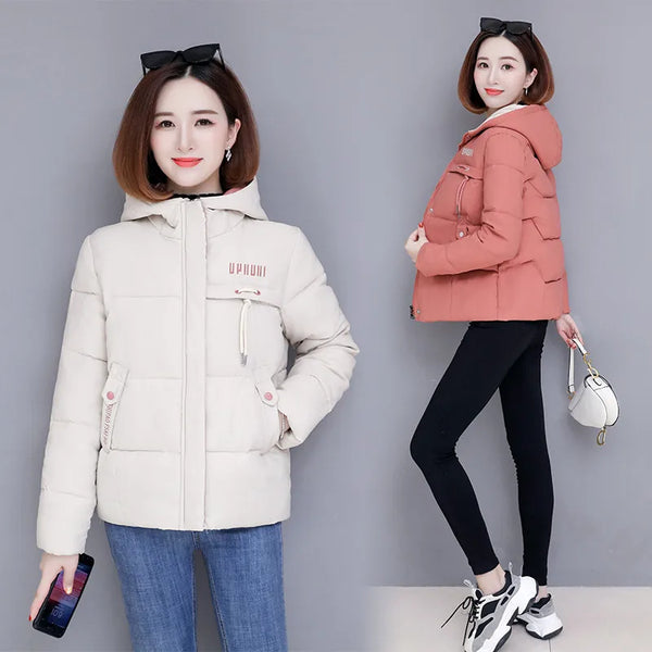 High Quality Winter Coat Women's 2022 Fashion Winter Jacket Women Cotton Padded Parka Outwear Hooded Short Female Jackets Coats