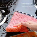 5pcs Household Kitchen Rags Gadgets Microfiber Towel Cleaning Cloth Non-Stick Oil Thickened Cleaning Cloth Absorb Washing Tools