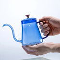 Hot Sale 350/600ml Stained Glass Kettle Hanging Ear Coffee Hand Pot Coffee Maker Teapot