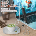 High Quality Logo Customized USB Rechargeable Milk Frother for Coffee Milk With Stand Electric Coffee Foam Maker