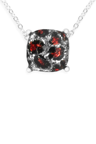 Buy silver-leopard 16355 - Cushion Glitter Necklace