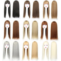 Gres Blonde Synthetic Hair Piece Women 3 Clips in Hair Extension With Bangs 22" Long High Temperature Fiber Brown/Grey/Black