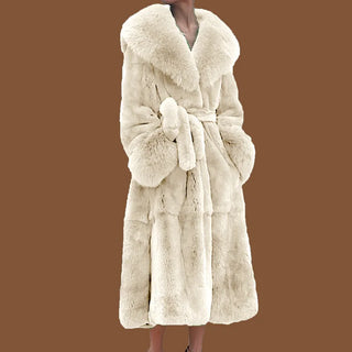 Buy beige 5XL Slim Overcoat Mink Coats Women Faux Fur Long  Winter Thick Mink Fur Coat Female Fur Jackets Long Ladies Parkas Oversize