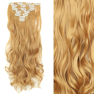 Buy 27 22Inch Long Straight Wavy Hair Extension 7Pcs/Set 16 Clips High Tempreture Synthetic Hairpiece Clip in Hair Extensions