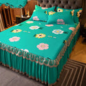 Bed Dress Sets Lace Bed Sheet Pillow Cases 3 Pieces/Set Set for King/Queen Double Size Bed Top Fashion Flower Bedding Set