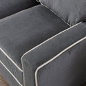 Living Room Sofa Loveseat With Storage Dark Grey Corduroy