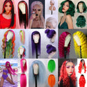 Blackish Green Long Wave Glueless Heat Resistant Fiber Front Lace Wig Synthetic Front Lace Wig Wholesale Wigs