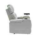 PU Leather Power Recliner Individual Seat Home Theater Recliner With Cooling Cup Holder, Bluetooth Speaker, LED Lights,