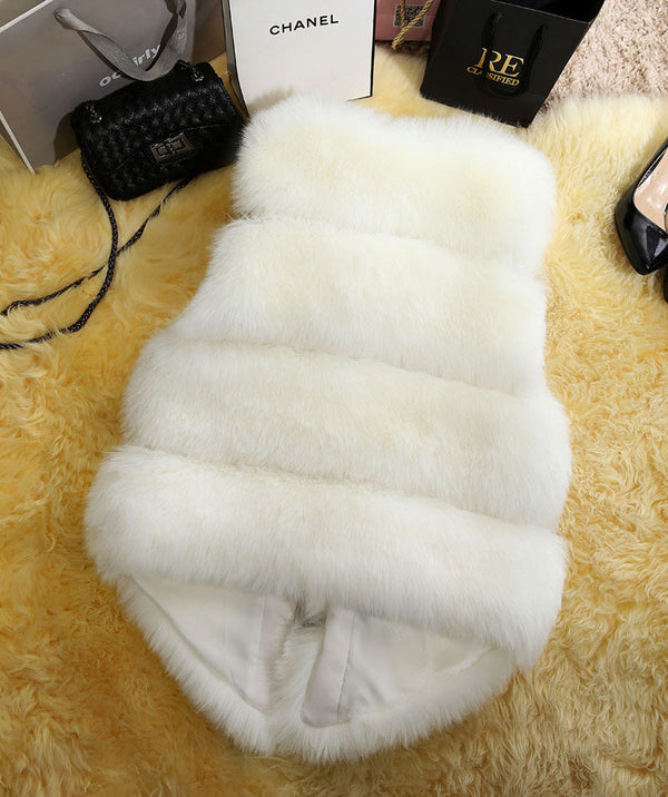 Faux Fur Sleeveless Vest Winter Thick Coats Women 2022 New Fashion Casual Jacket Warm Slim  Outerwear Women Winter Vest