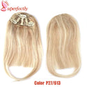 Human Hair Bangs 3 Clips Blunt Cut Straight European Remy Hair Fringe Clip in Hair Extensions 8 Inch 20G Neat Bang Hairpieces