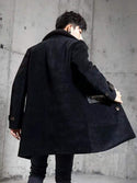 Latest Design  Woolen Coats Men Winter  Men's Leather Fur Long Coat