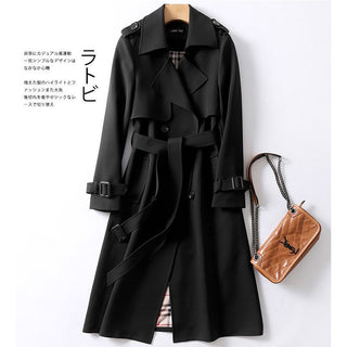 Buy black ANSZKTN Fall Winter Wholesale Long Trench Coats Women Military Style Plus Size Overcoats Coat