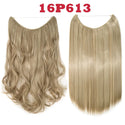 HAIRRO 20 Inches Wave Hair Extensions No Clip in Ombre Blonde Black Hair Synthetic Natural Hidden Secret False Hair Piece