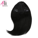 3 Clips Human Hair Bangs Remy Straight Clip in Hair Extensions Gradient Bangs 3D Blunt Cut Natural Hair Fringe Hairpiece