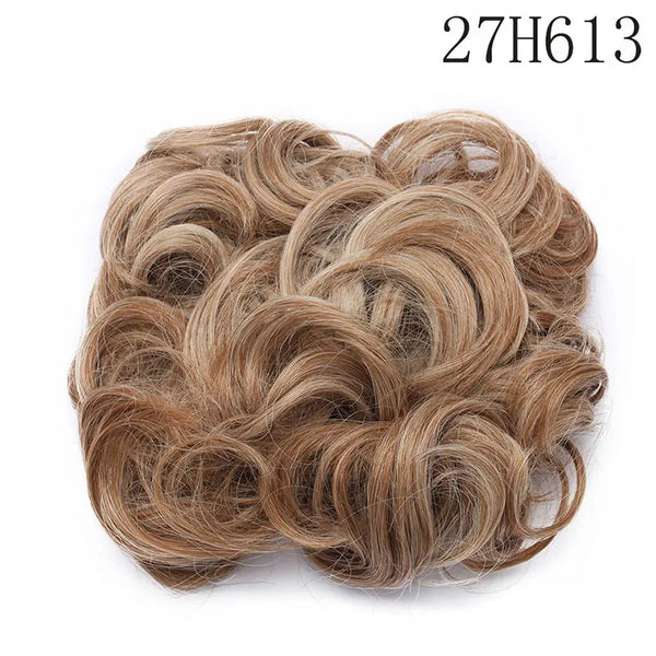 HAIRRO LARGE Comb Clip in Curly Hair Extension Synthetic Hair Pieces Chignon Women Updo Cover Hairpiece Extension Hair Bun