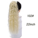 AILIADE Synthetic 22inch Long Bouncy Curly Hair  Ponytail Extensions Hairpiece Drawstring Heat Resistant Brown Hair Extension