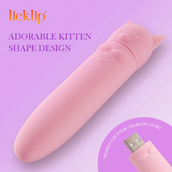 Licklip Pussy Cute Vibrators for Women With Embedded Charging Interface Portable Masturbation Sex Toys Wand Vibration Stimulate