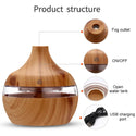 300mL Aroma Essential Oil Diffuser Wood Grain Desktop Air Humidifier Aromatherapy Purifier Mist Maker for Office Home