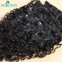 Seamless PU Clip in Hair Extensions Human Hair Water Wave Burmese Weft Clip Ins Extensions Curly 100g/120g/200g/240g